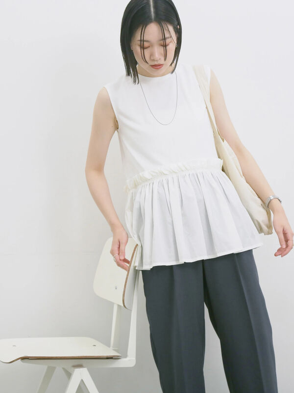 セール】 ◎【接触冷感】ドッキングノースリーブプルオーバー（オフ