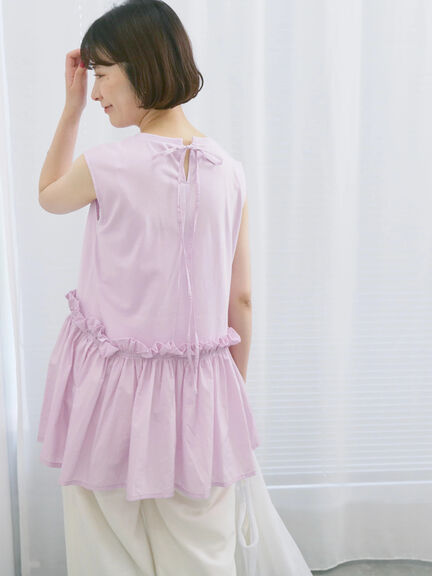 ◎【接触冷感】ドッキングノースリーブプルオーバー（オフホワイト/ブラック/ピンク）｜Samansa Mos2 blue（サマンサモスモス ブルー）通販