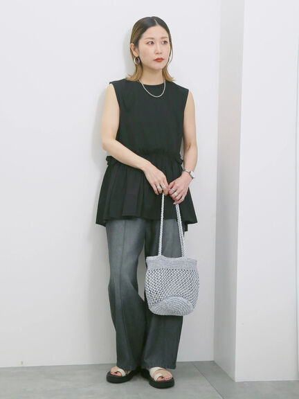 ◎【接触冷感】ドッキングノースリーブプルオーバー（オフホワイト/ブラック/ピンク）｜Samansa Mos2 blue（サマンサモスモス ブルー）通販