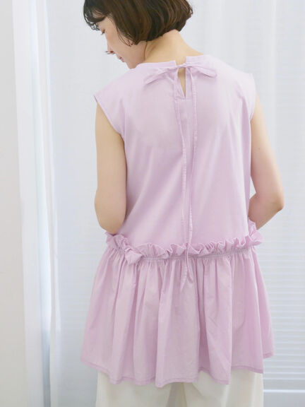 ◎【接触冷感】ドッキングノースリーブプルオーバー（オフホワイト/ブラック/ピンク）｜Samansa Mos2 blue（サマンサモスモス ブルー）通販