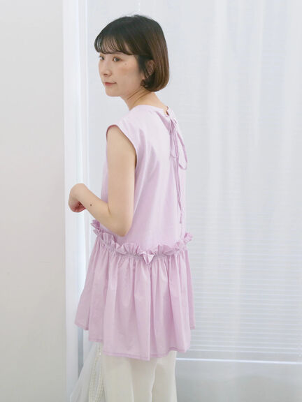 ◎【接触冷感】ドッキングノースリーブプルオーバー（オフホワイト/ブラック/ピンク）｜Samansa Mos2 blue（サマンサモスモス ブルー）通販