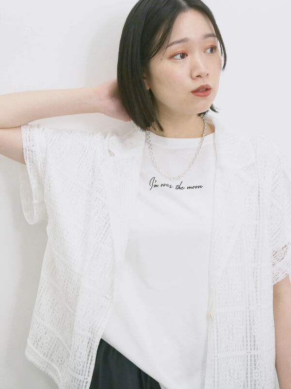 ◎【接触冷感】ロゴプリントチュニック（オフホワイト）｜Samansa Mos2 blue（サマンサモスモス ブルー）通販