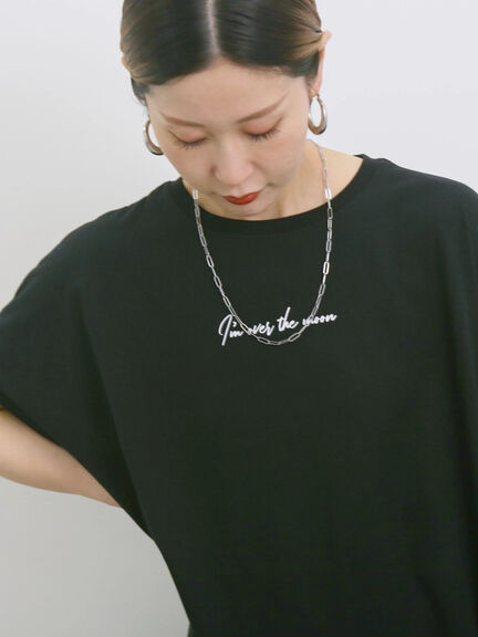 ◎【接触冷感】ロゴプリントチュニック（オフホワイト/ブラック/ベージュ）｜Samansa Mos2 blue（サマンサモスモス ブルー）通販