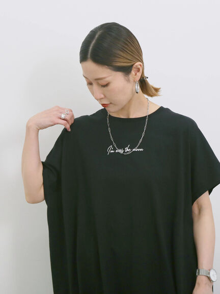 ◎【接触冷感】ロゴプリントチュニック（オフホワイト/ブラック/ベージュ）｜Samansa Mos2 blue（サマンサモスモス ブルー）通販
