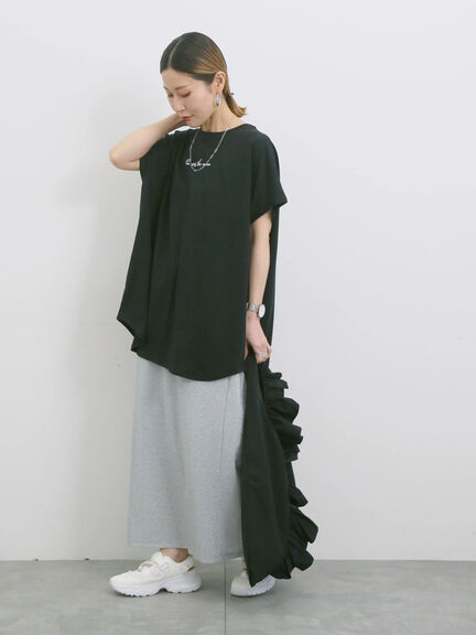 ◎【接触冷感】ロゴプリントチュニック（オフホワイト/ブラック/ベージュ）｜Samansa Mos2 blue（サマンサモスモス ブルー）通販