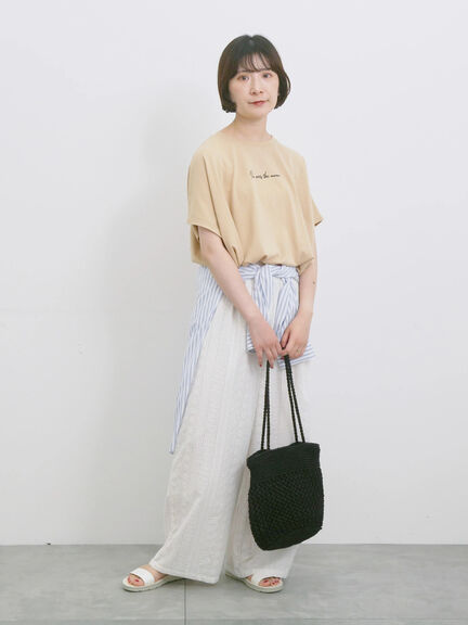 ◎【接触冷感】ロゴプリントチュニック（オフホワイト/ブラック/ベージュ）｜Samansa Mos2 blue（サマンサモスモス ブルー）通販