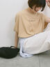 ◎【接触冷感】ロゴプリントチュニック（オフホワイト/ブラック/ベージュ）｜Samansa Mos2 blue（サマンサモスモス ブルー）通販