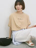 ◎【接触冷感】ロゴプリントチュニック（オフホワイト/ブラック/ベージュ）｜Samansa Mos2 blue（サマンサモスモス ブルー）通販