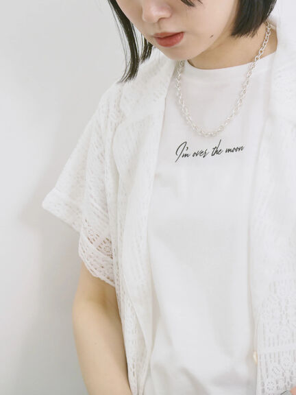 ◎【接触冷感】ロゴプリントチュニック（オフホワイト/ブラック/ベージュ）｜Samansa Mos2 blue（サマンサモスモス ブルー）通販