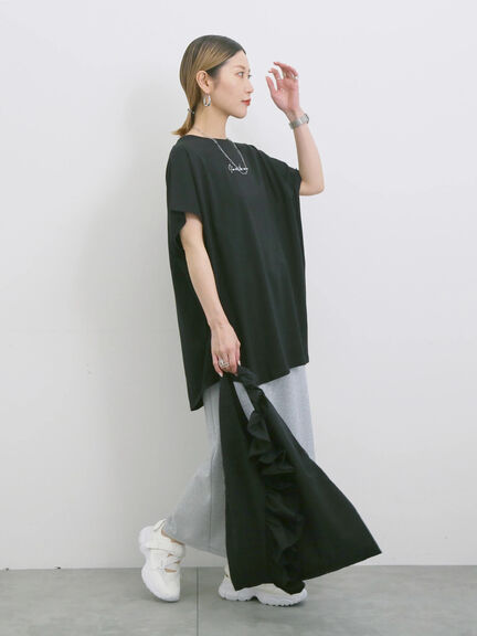 ◎【接触冷感】ロゴプリントチュニック（オフホワイト/ブラック/ベージュ）｜Samansa Mos2 blue（サマンサモスモス ブルー）通販