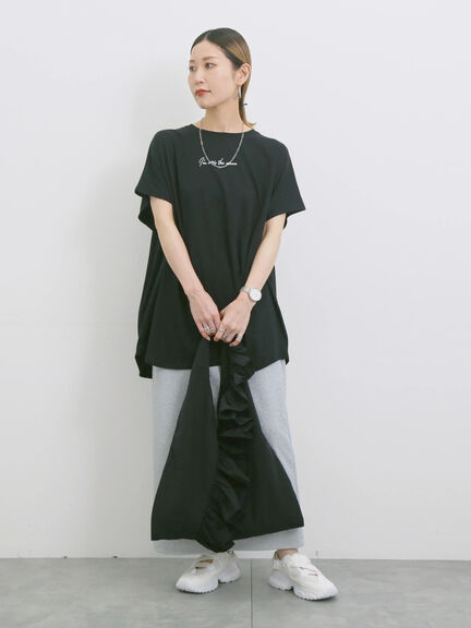 ◎【接触冷感】ロゴプリントチュニック（オフホワイト/ブラック/ベージュ）｜Samansa Mos2 blue（サマンサモスモス ブルー）通販
