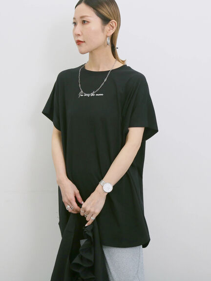 ◎【接触冷感】ロゴプリントチュニック（オフホワイト/ブラック/ベージュ）｜Samansa Mos2 blue（サマンサモスモス ブルー）通販