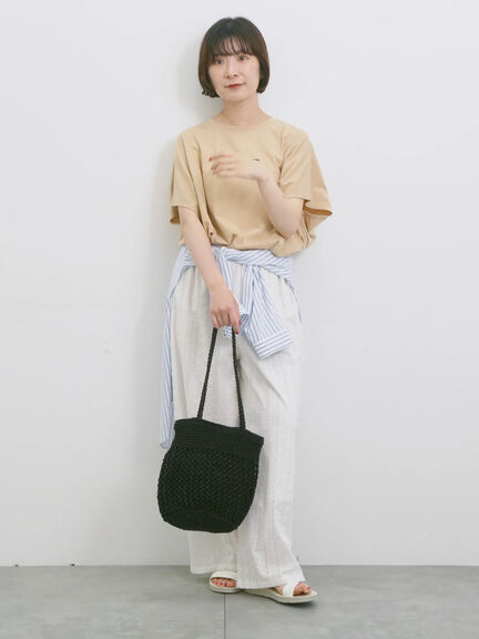 ◎【接触冷感】ロゴプリントチュニック（オフホワイト/ブラック/ベージュ）｜Samansa Mos2 blue（サマンサモスモス ブルー）通販