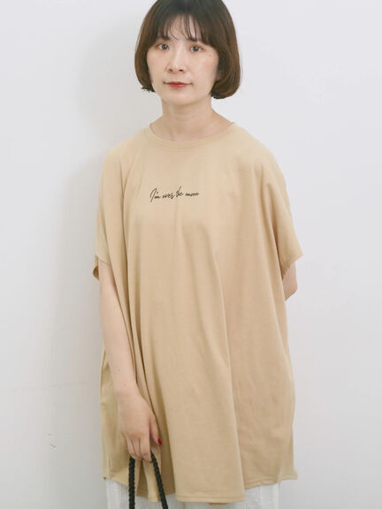 ◎【接触冷感】ロゴプリントチュニック（オフホワイト/ブラック/ベージュ）｜Samansa Mos2 blue（サマンサモスモス ブルー）通販