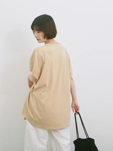 ◎【接触冷感】ロゴプリントチュニック（オフホワイト/ブラック/ベージュ）｜Samansa Mos2 blue（サマンサモスモス ブルー）通販