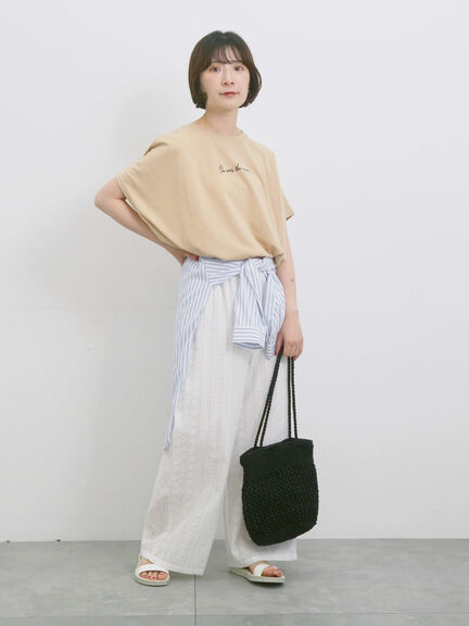 ◎【接触冷感】ロゴプリントチュニック（オフホワイト/ブラック/ベージュ）｜Samansa Mos2 blue（サマンサモスモス ブルー）通販