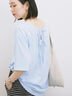 ◎【接触冷感】バックリボンTシャツ（サックスブルー）｜Samansa Mos2 blue（サマンサモスモス ブルー）通販