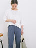 ◎【接触冷感】バックリボンTシャツ（オフホワイト/チャコールグレー/サックスブルー）｜Samansa Mos2 blue（サマンサモスモス ブルー）通販