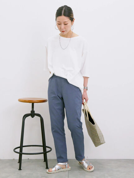 ◎【接触冷感】バックリボンTシャツ（オフホワイト/チャコールグレー/サックスブルー）｜Samansa Mos2 blue（サマンサモスモス ブルー）通販