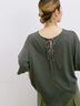 ◎【接触冷感】バックリボンTシャツ（オフホワイト/チャコールグレー/サックスブルー）｜Samansa Mos2 blue（サマンサモスモス ブルー）通販