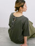 ◎【接触冷感】バックリボンTシャツ（オフホワイト/チャコールグレー/サックスブルー）｜Samansa Mos2 blue（サマンサモスモス ブルー）通販