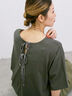 ◎【接触冷感】バックリボンTシャツ（オフホワイト/チャコールグレー/サックスブルー）｜Samansa Mos2 blue（サマンサモスモス ブルー）通販