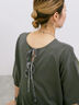 ◎【接触冷感】バックリボンTシャツ（オフホワイト/チャコールグレー/サックスブルー）｜Samansa Mos2 blue（サマンサモスモス ブルー）通販