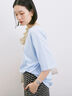◎【接触冷感】バックリボンTシャツ（オフホワイト/チャコールグレー/サックスブルー）｜Samansa Mos2 blue（サマンサモスモス ブルー）通販