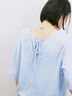 ◎【接触冷感】バックリボンTシャツ（オフホワイト/チャコールグレー/サックスブルー）｜Samansa Mos2 blue（サマンサモスモス ブルー）通販