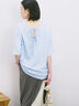 ◎【接触冷感】バックリボンTシャツ（オフホワイト/チャコールグレー/サックスブルー）｜Samansa Mos2 blue（サマンサモスモス ブルー）通販