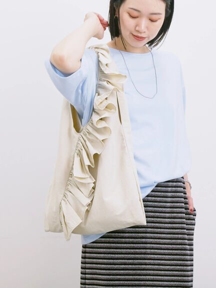 ◎【接触冷感】バックリボンTシャツ（オフホワイト/チャコールグレー/サックスブルー）｜Samansa Mos2 blue（サマンサモスモス ブルー）通販