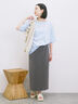 ◎【接触冷感】バックリボンTシャツ（オフホワイト/チャコールグレー/サックスブルー）｜Samansa Mos2 blue（サマンサモスモス ブルー）通販
