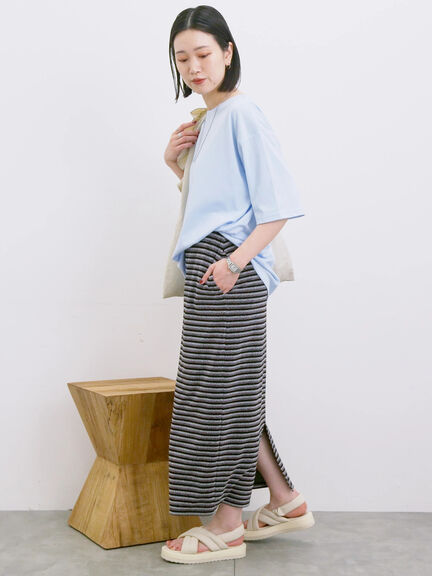 ◎【接触冷感】バックリボンTシャツ（オフホワイト/チャコールグレー/サックスブルー）｜Samansa Mos2 blue（サマンサモスモス ブルー）通販