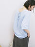 ◎【接触冷感】バックリボンTシャツ（オフホワイト/チャコールグレー/サックスブルー）｜Samansa Mos2 blue（サマンサモスモス ブルー）通販