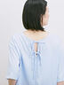 ◎【接触冷感】バックリボンTシャツ（オフホワイト/チャコールグレー/サックスブルー）｜Samansa Mos2 blue（サマンサモスモス ブルー）通販