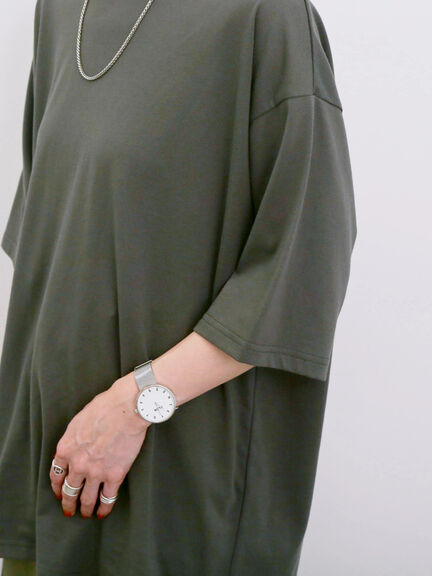 ◎【接触冷感】バックリボンTシャツ（オフホワイト/チャコールグレー/サックスブルー）｜Samansa Mos2 blue（サマンサモスモス ブルー）通販