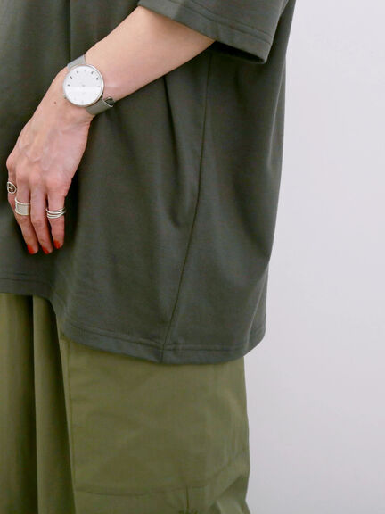◎【接触冷感】バックリボンTシャツ（オフホワイト/チャコールグレー/サックスブルー）｜Samansa Mos2 blue（サマンサモスモス ブルー）通販