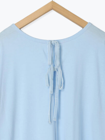 ◎【接触冷感】バックリボンTシャツ（オフホワイト/チャコールグレー/サックスブルー）｜Samansa Mos2 blue（サマンサモスモス ブルー）通販