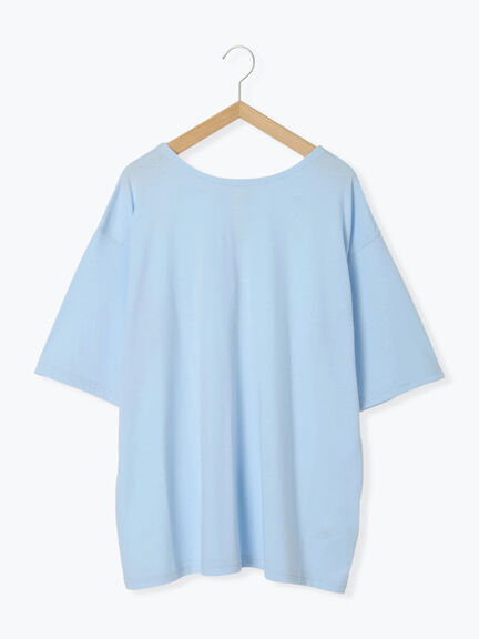 ◎【接触冷感】バックリボンTシャツ（オフホワイト/チャコールグレー/サックスブルー）｜Samansa Mos2 blue（サマンサモスモス ブルー）通販