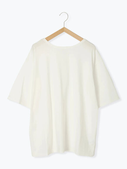 ◎【接触冷感】バックリボンTシャツ（オフホワイト/チャコールグレー/サックスブルー）｜Samansa Mos2 blue（サマンサモスモス ブルー）通販