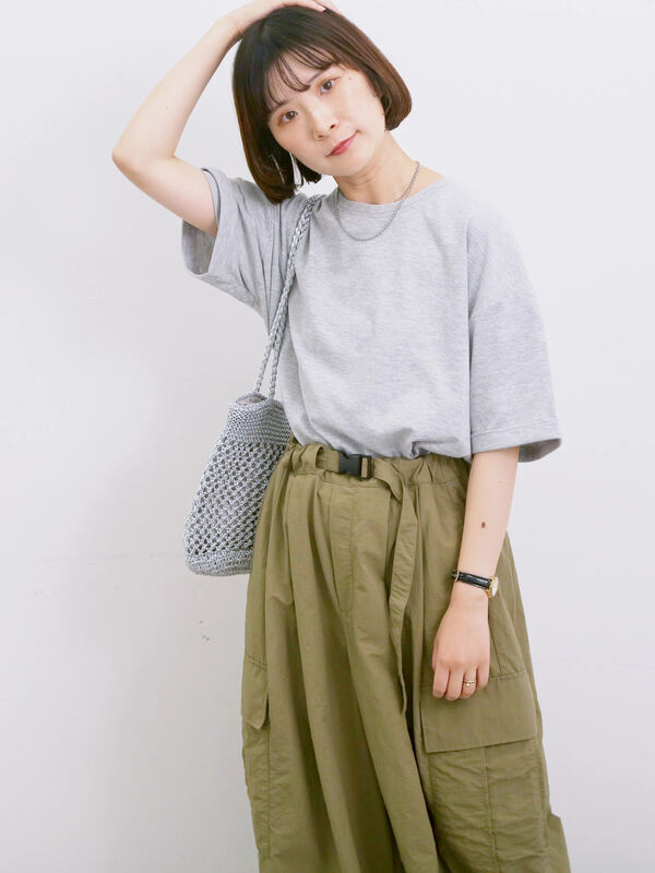 ◎【接触冷感】ビッグTシャツ（ＴＯＰグレー）｜Samansa Mos2 blue（サマンサモスモス ブルー）通販
