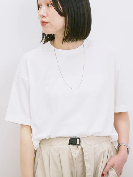 ◎【接触冷感】ビッグTシャツ（オフホワイト/チャコールグレー/ＴＯＰグレー）｜Samansa Mos2 blue（サマンサモスモス ブルー）通販