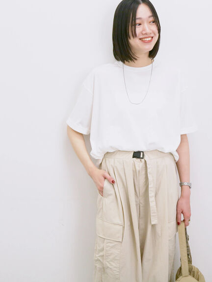 ◎【接触冷感】ビッグTシャツ（オフホワイト/チャコールグレー/ＴＯＰグレー）｜Samansa Mos2 blue（サマンサモスモス ブルー）通販