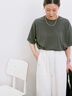 ◎【接触冷感】ビッグTシャツ（オフホワイト/チャコールグレー/ＴＯＰグレー）｜Samansa Mos2 blue（サマンサモスモス ブルー）通販
