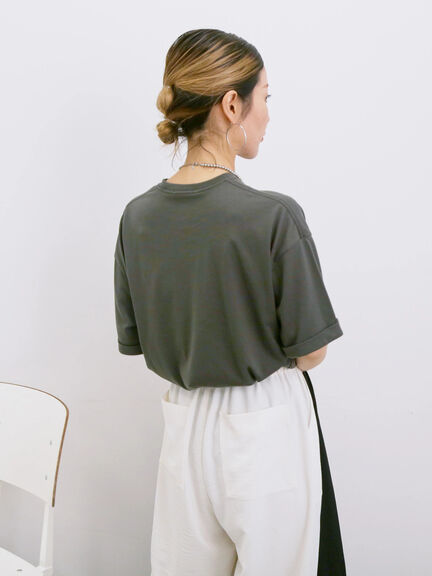 ◎【接触冷感】ビッグTシャツ（オフホワイト/チャコールグレー/ＴＯＰグレー）｜Samansa Mos2 blue（サマンサモスモス ブルー）通販
