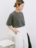 ◎【接触冷感】ビッグTシャツ（オフホワイト/チャコールグレー/ＴＯＰグレー）｜Samansa Mos2 blue（サマンサモスモス ブルー）通販