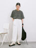 ◎【接触冷感】ビッグTシャツ（オフホワイト/チャコールグレー/ＴＯＰグレー）｜Samansa Mos2 blue（サマンサモスモス ブルー）通販