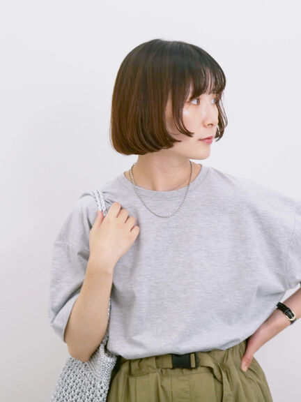 ◎【接触冷感】ビッグTシャツ（オフホワイト/チャコールグレー/ＴＯＰグレー）｜Samansa Mos2 blue（サマンサモスモス ブルー）通販