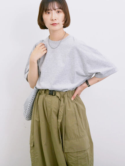 ◎【接触冷感】ビッグTシャツ（オフホワイト/チャコールグレー/ＴＯＰグレー）｜Samansa Mos2 blue（サマンサモスモス ブルー）通販