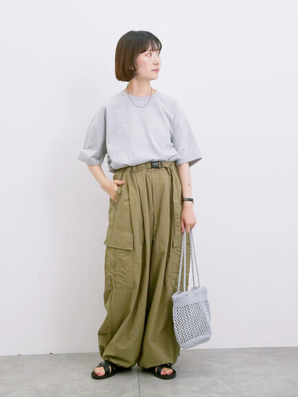 ◎【接触冷感】ビッグTシャツ（オフホワイト/チャコールグレー/ＴＯＰグレー）｜Samansa Mos2 blue（サマンサモスモス ブルー）通販